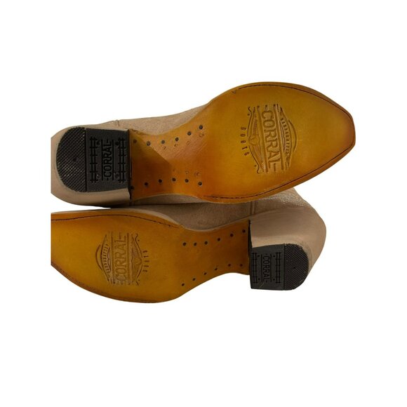 Corral Womens Tan Suede Embroidered Western Cowboy Boots  Size 8.5 - Picture 6 of 11